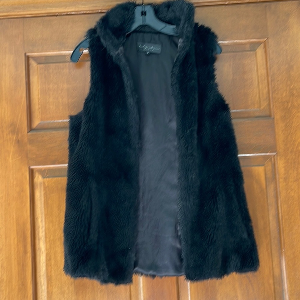 Cozy black fur vest